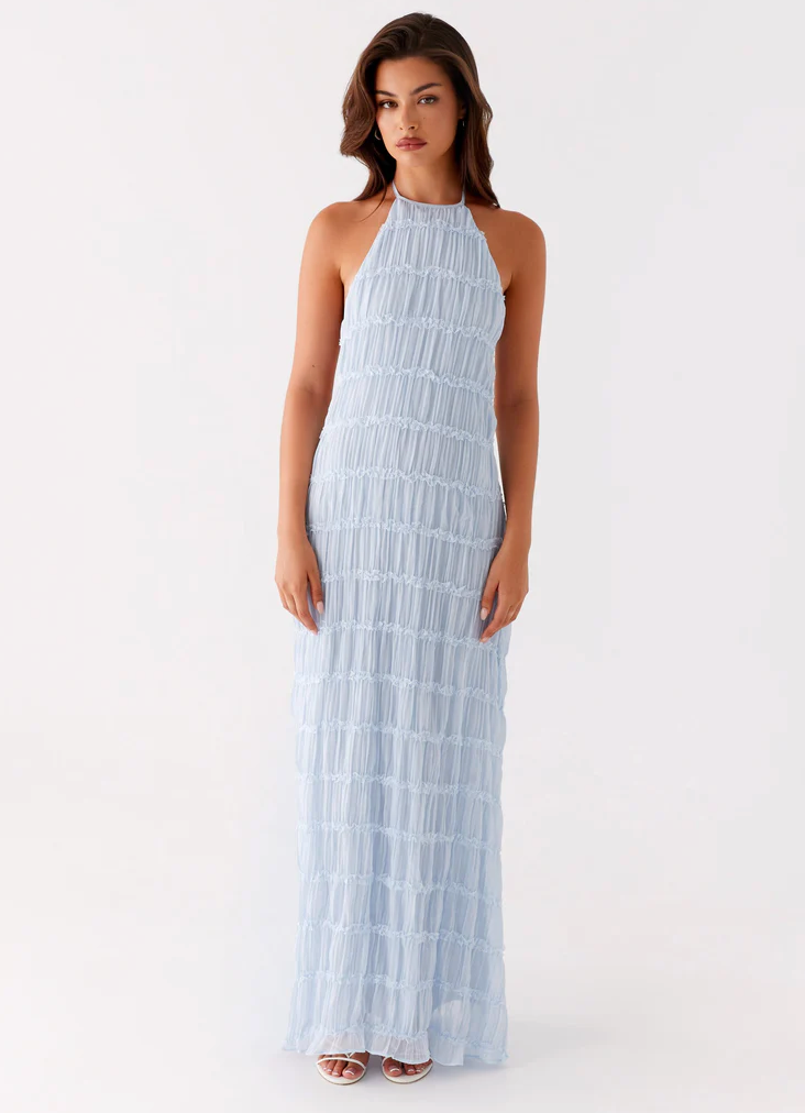daisy | halter maxi dress blue