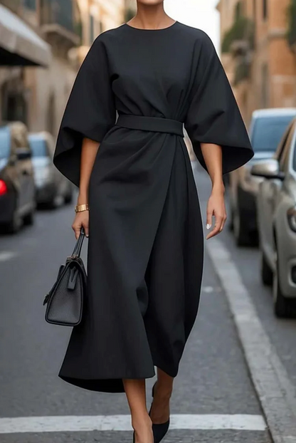 Addison | Kimono Sleeve Belted Midi Dress
