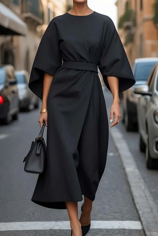 Addison | Kimono Sleeve Belted Midi Dress