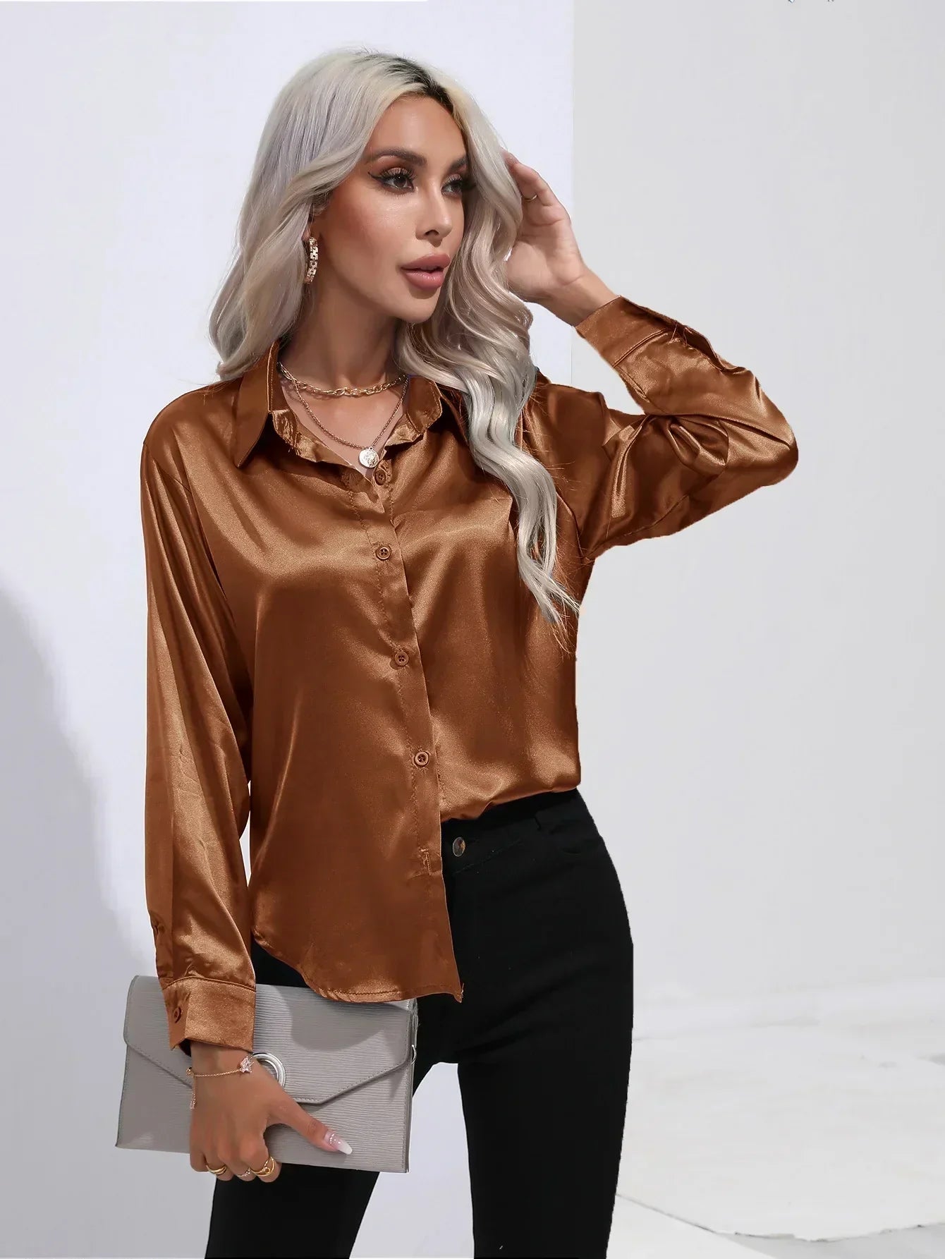 Annie | Elegant Satin Blouse for Refined Workwear