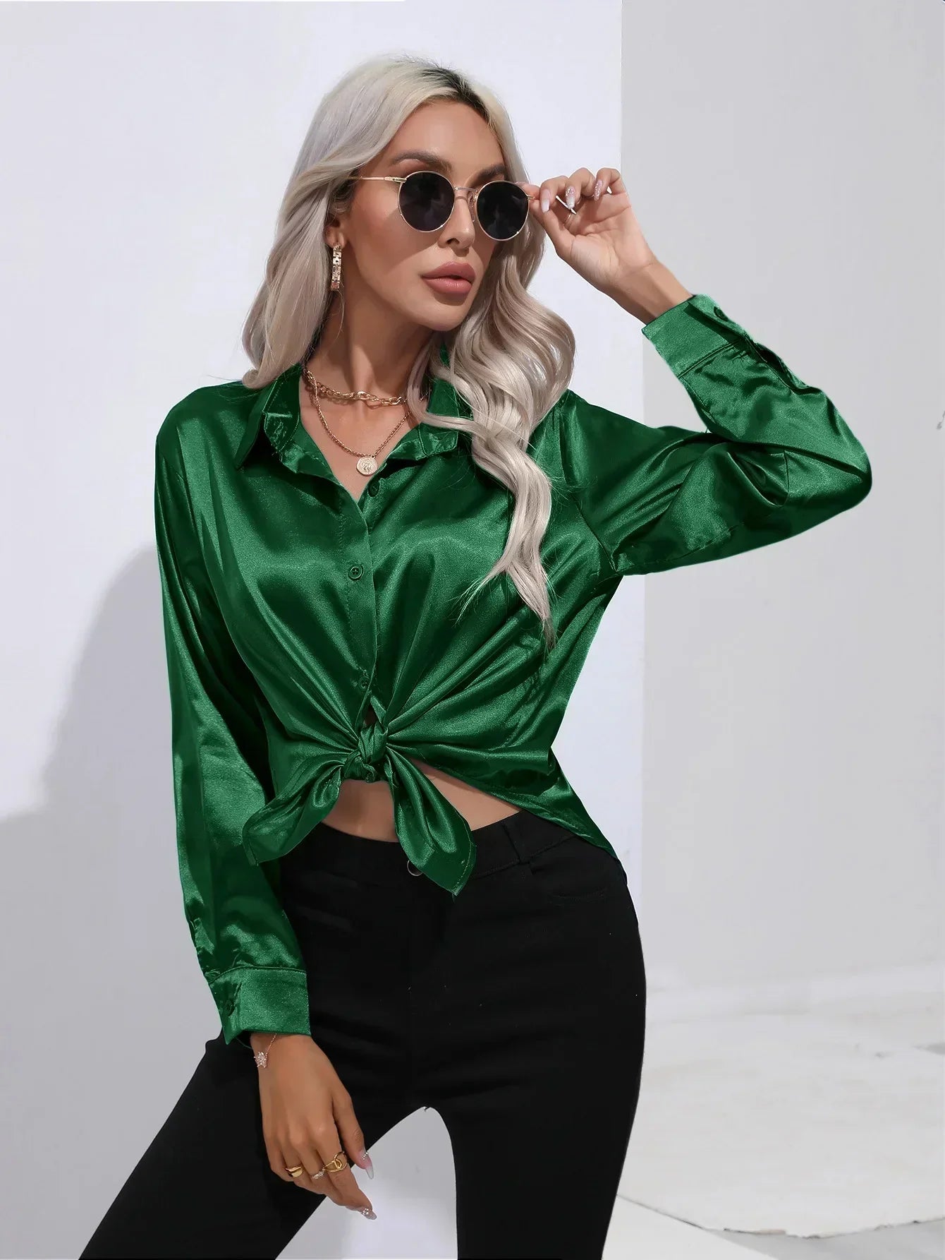 Annie | Elegant Satin Blouse for Refined Workwear
