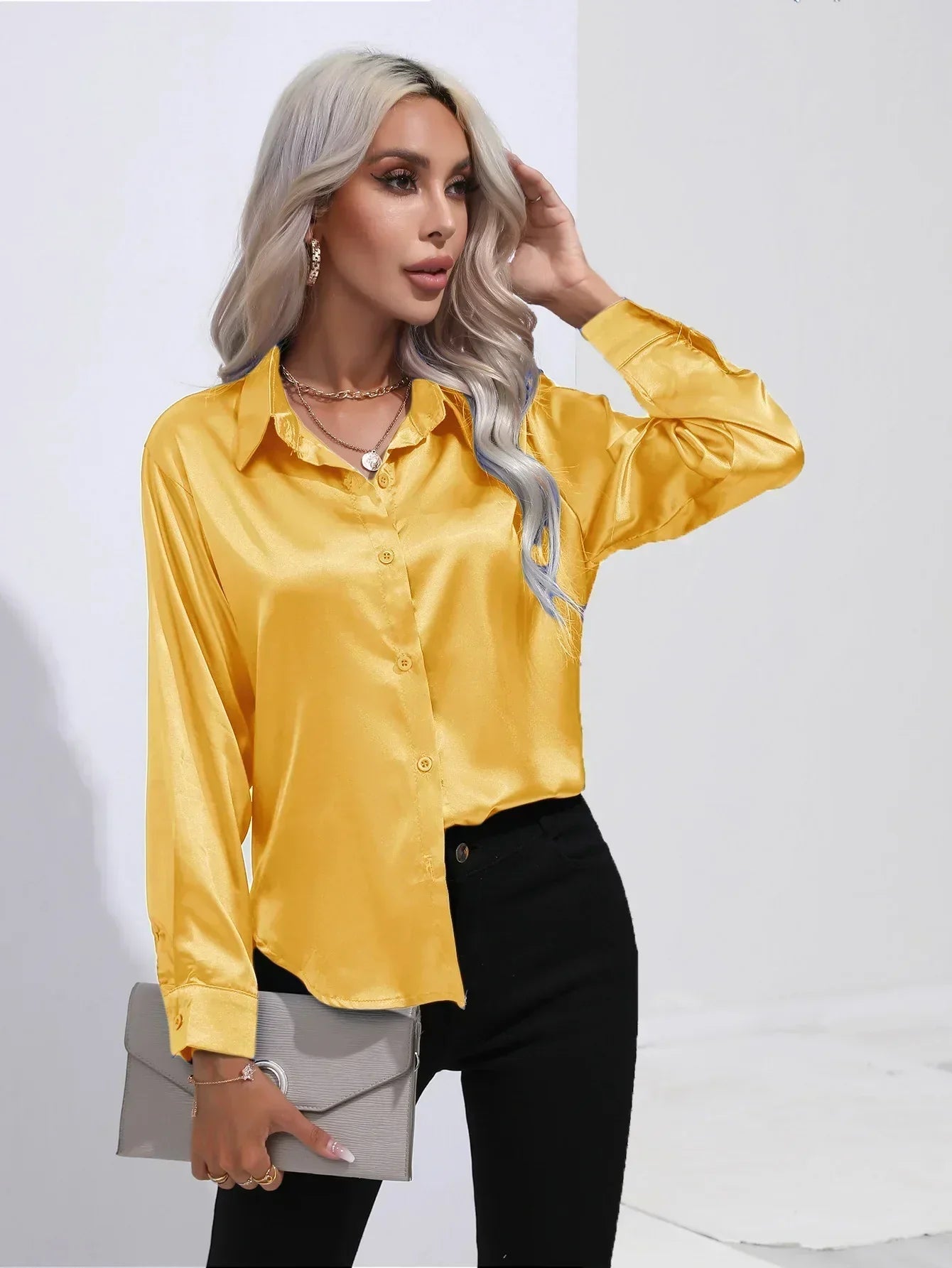 Annie | Elegant Satin Blouse for Refined Workwear