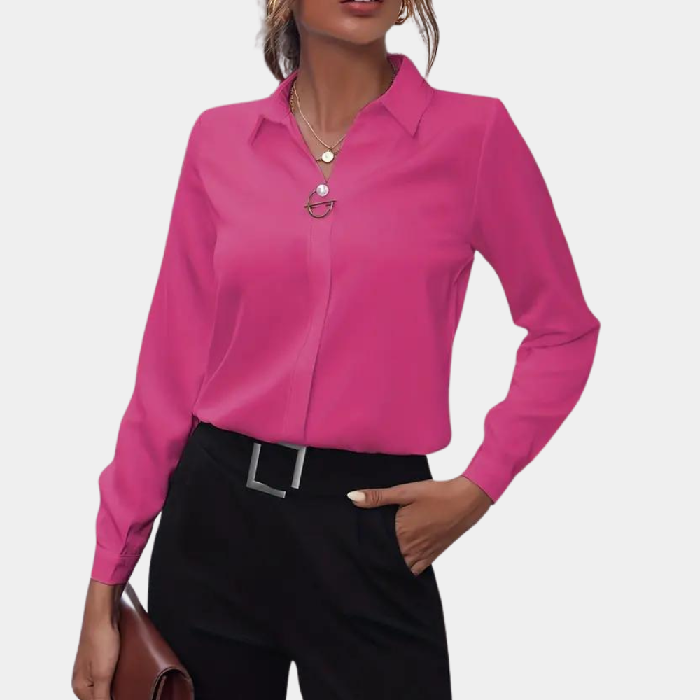 elodie | timeless refined blouse rose red