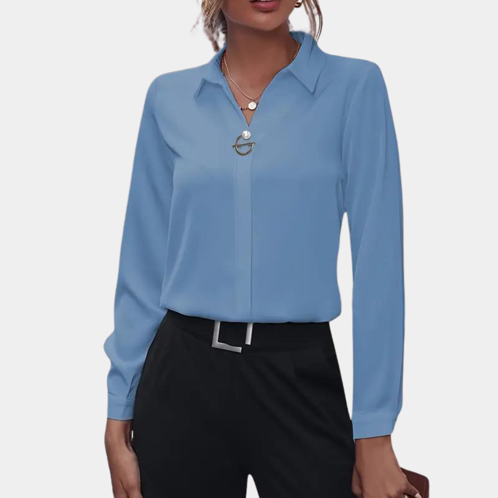 elodie | timeless refined blouse sky blue
