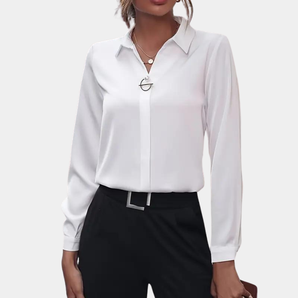 elodie | timeless refined blouse white