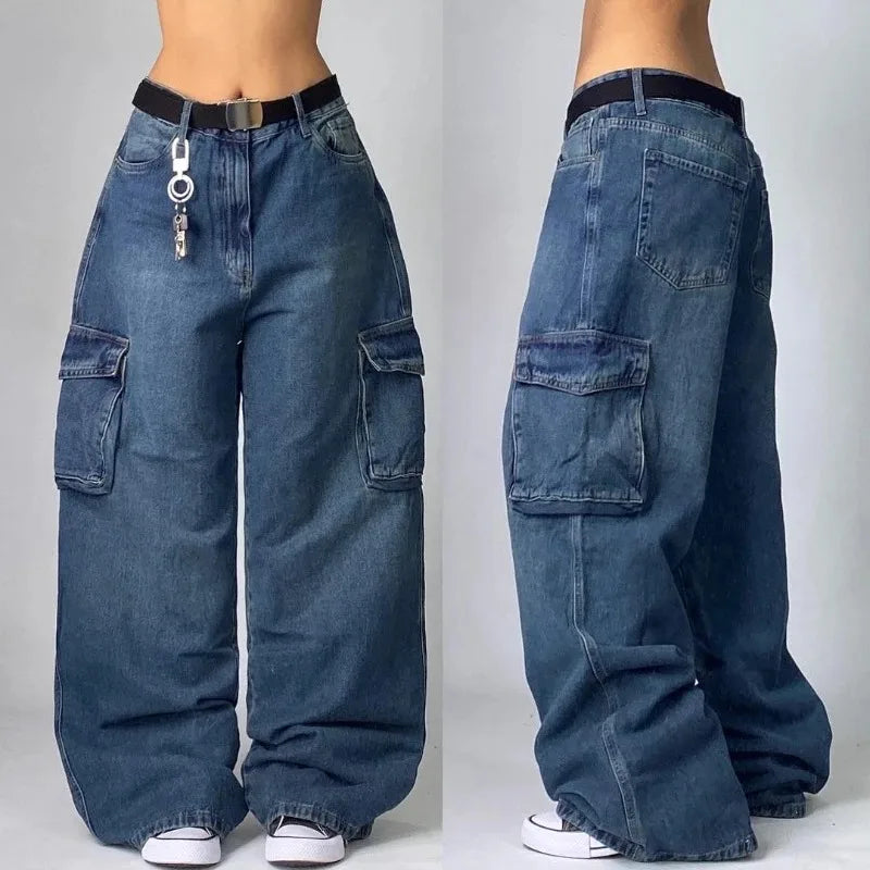 daisy | baggy cargo jeans in light wash