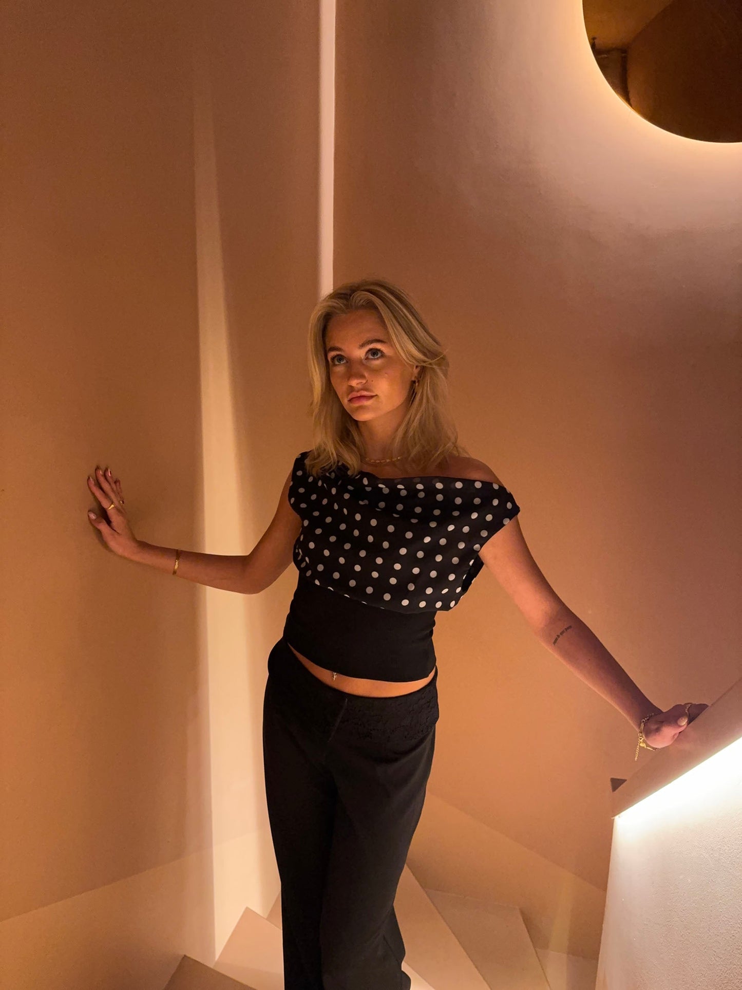 Lina | Polka Dot Top with Adjustable Tie Back