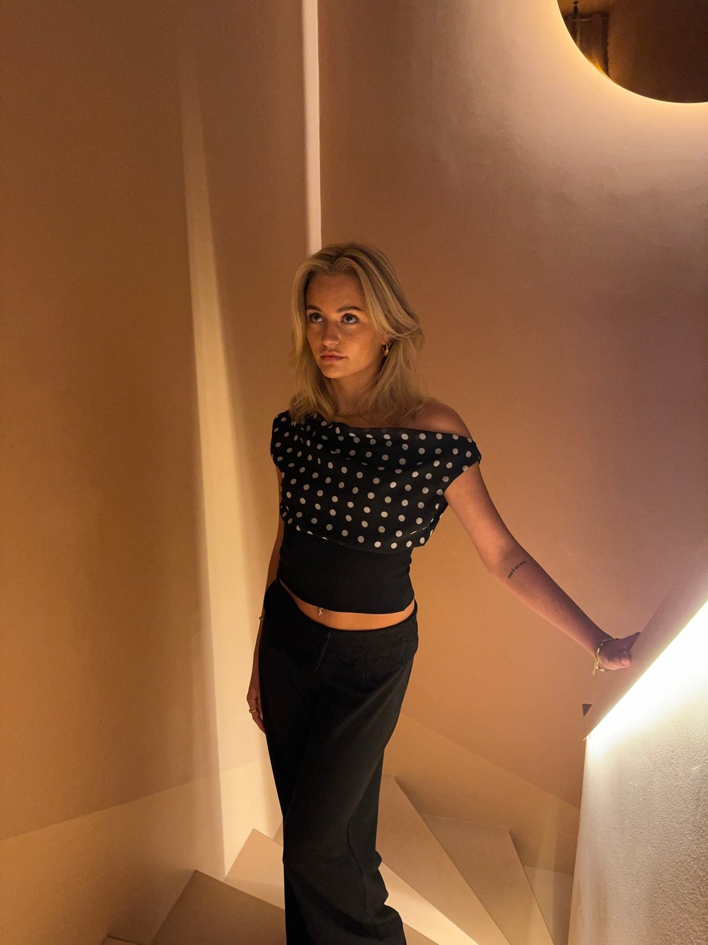 Lina | Polka Dot Top with Adjustable Tie Back