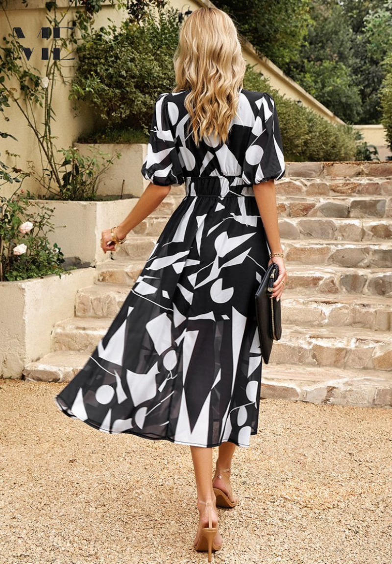 iris | floral v-neck midi dress