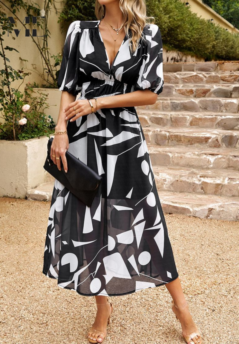 iris | floral v-neck midi dress