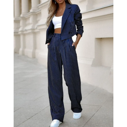 isla | structured blazer suit navy