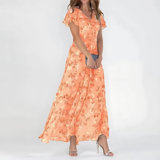 daisy | floral maxi dress orange