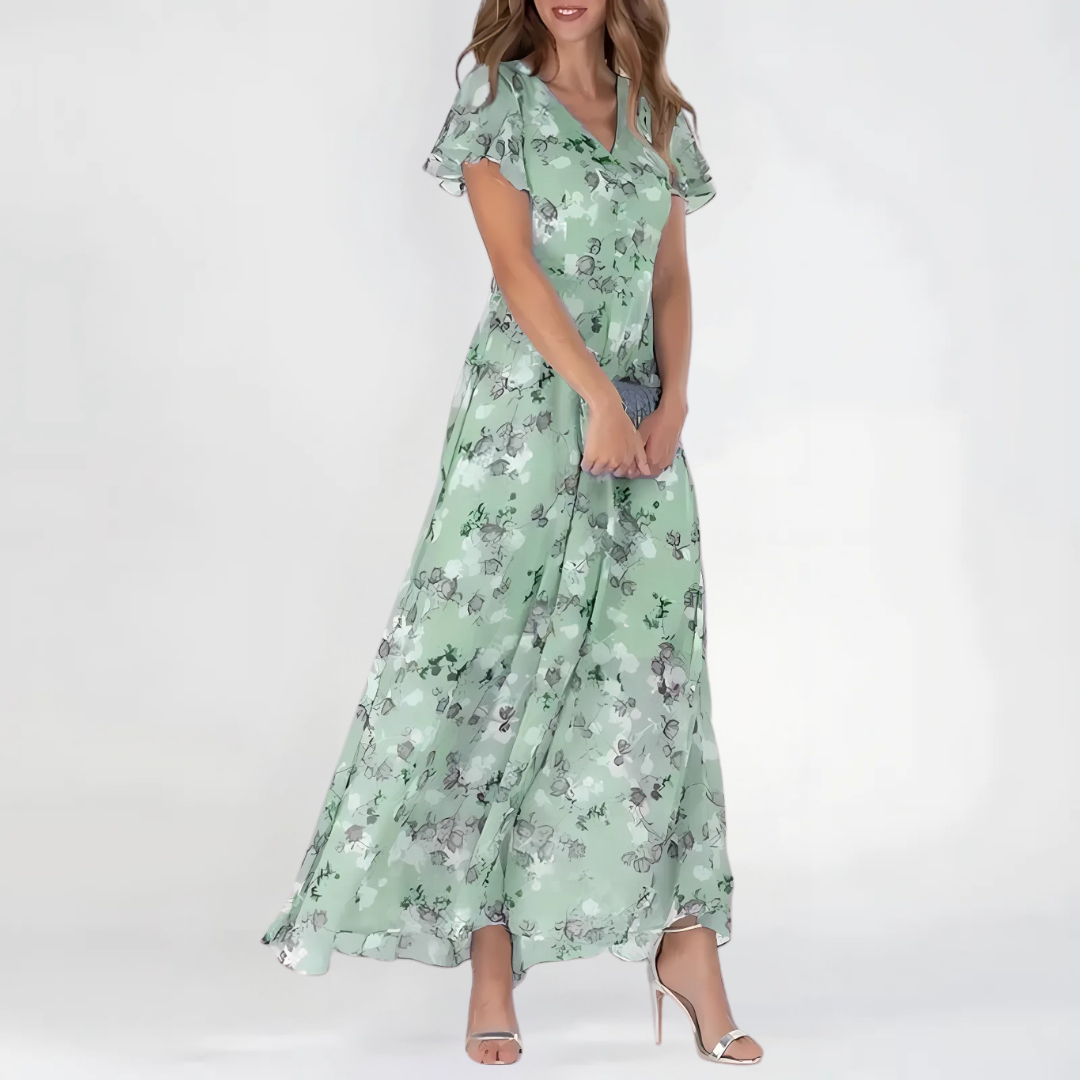 daisy | floral maxi dress green