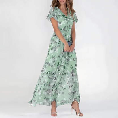daisy | floral maxi dress green