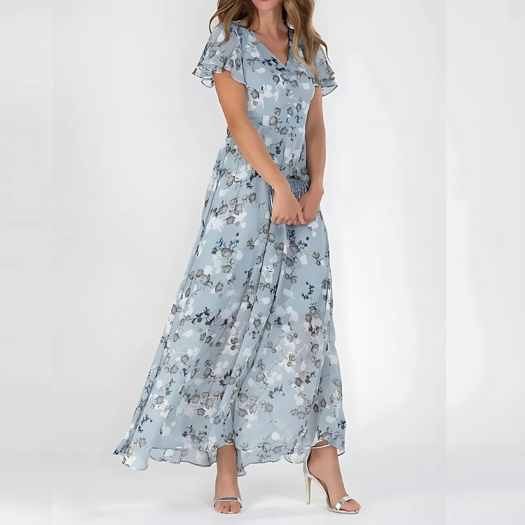 daisy | floral maxi dress blue
