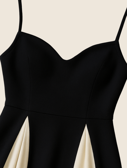 isadora | contrast panel maxi dress for wedding guests