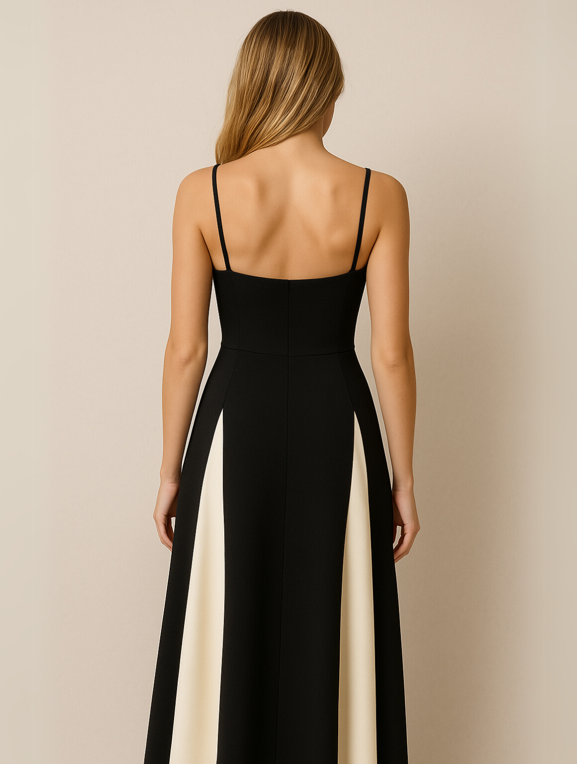 isadora | contrast panel maxi dress for wedding guests