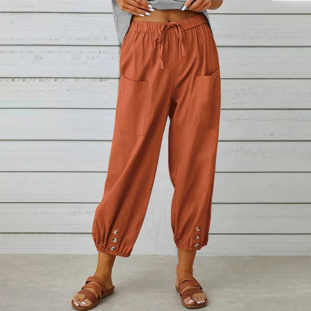daisy | high waist relaxed pants brick red