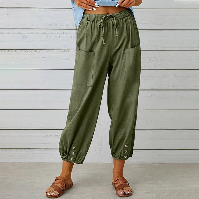 daisy | high waist relaxed pants army green (almost sold out)