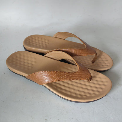 Women's Beach Slippers with Low Heel and Slip-On Design