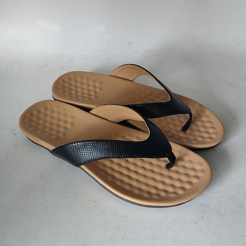 Women's Beach Slippers with Low Heel and Slip-On Design