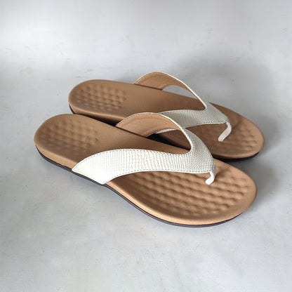 Women's Beach Slippers with Low Heel and Slip-On Design