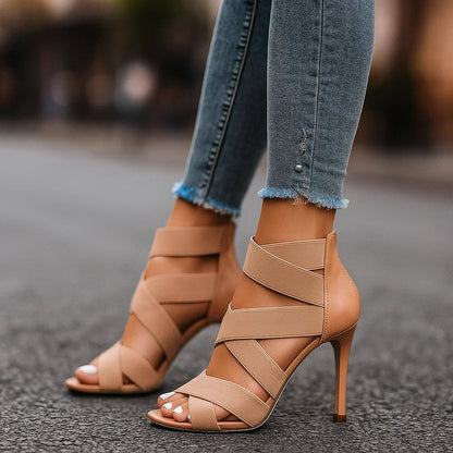 Women's Block Heel Strappy Sandals with Comfort Sole