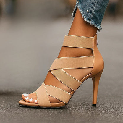 Women's Block Heel Strappy Sandals with Comfort Sole