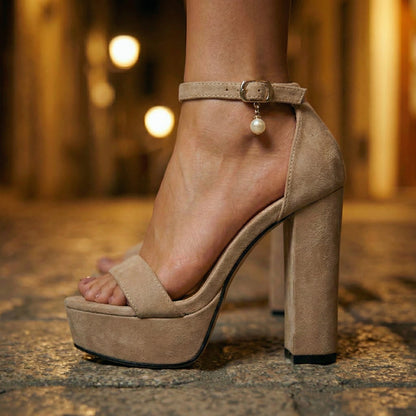 Women's Block Heel Sandals with Adjustable Ankle Strap