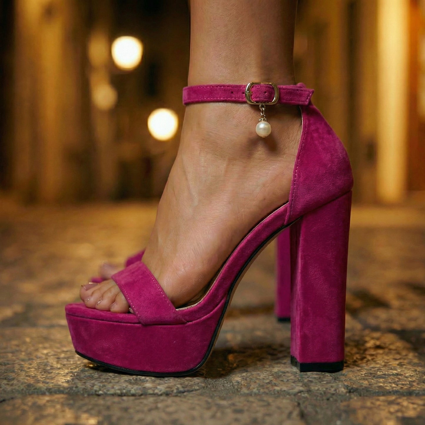 Women's Block Heel Sandals with Adjustable Ankle Strap