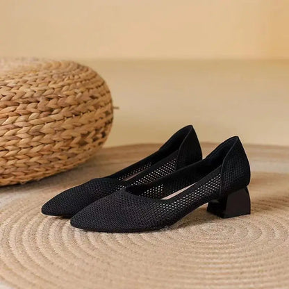 Women's Block Heel Shoes with Cushioned Insole