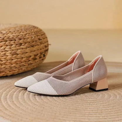 Women's Block Heel Shoes with Cushioned Insole