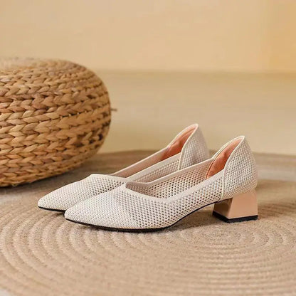 Women's Block Heel Shoes with Cushioned Insole