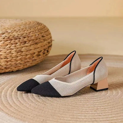Women's Block Heel Shoes with Cushioned Insole