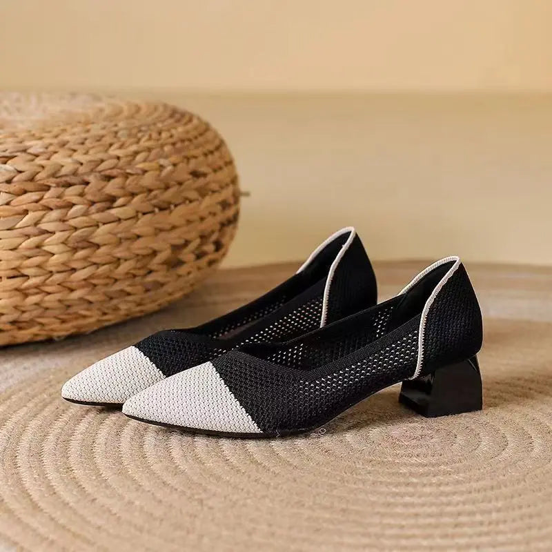 Women's Block Heel Shoes with Cushioned Insole
