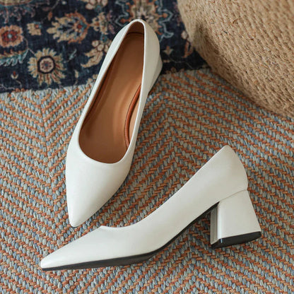 Women's Block Heels with Closed Toe and Cushioned Insole