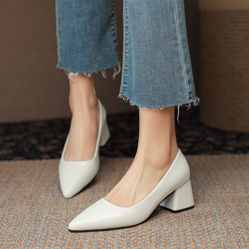 Women's Block Heels with Closed Toe and Cushioned Insole