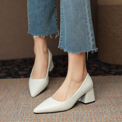 Women's Block Heels with Closed Toe and Cushioned Insole