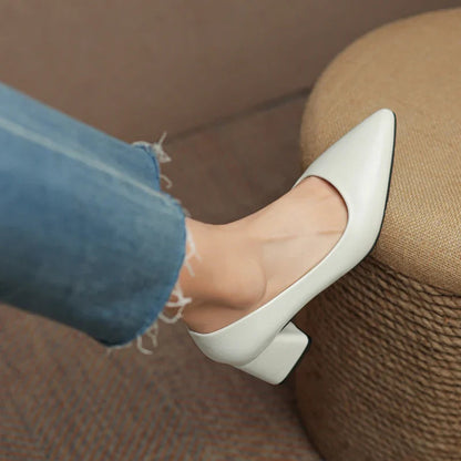Women's Block Heels with Closed Toe and Cushioned Insole