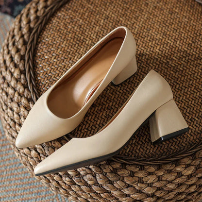 Women's Block Heels with Closed Toe and Cushioned Insole