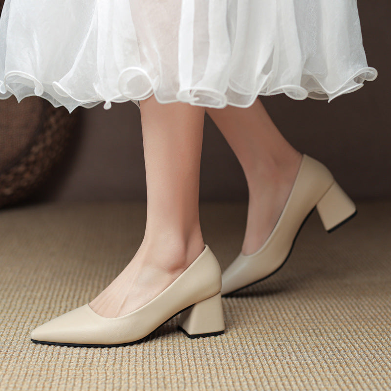 Women's Block Heels with Closed Toe and Cushioned Insole