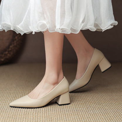 Women's Block Heels with Closed Toe and Cushioned Insole