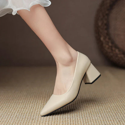 Women's Block Heels with Closed Toe and Cushioned Insole