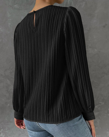 Women's Blouse with Elegant Lantern Sleeves for Everyday Comfort