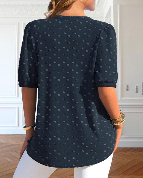 Women's Blouse with Trendy Pattern and Long Sleeves