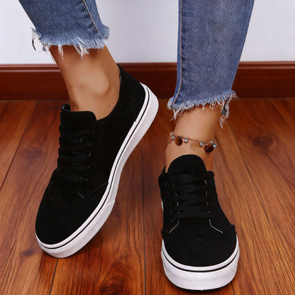 Women's Brogue Trainers with Vegan Leather Upper