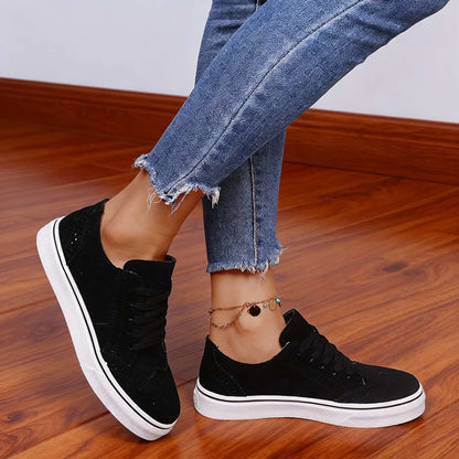 Women's Brogue Trainers with Vegan Leather Upper