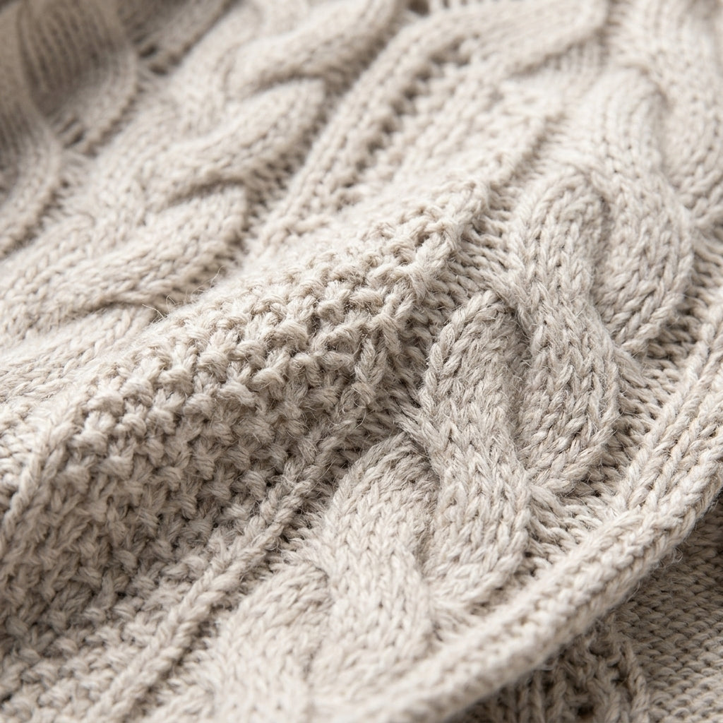 Women's Cable Knit Turtleneck Jumper in Premium Knit Blend