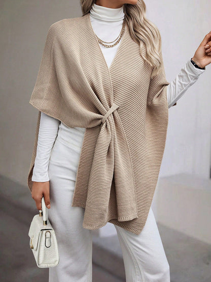 Women's Cardigan with Asymmetric Hem and Short Sleeves