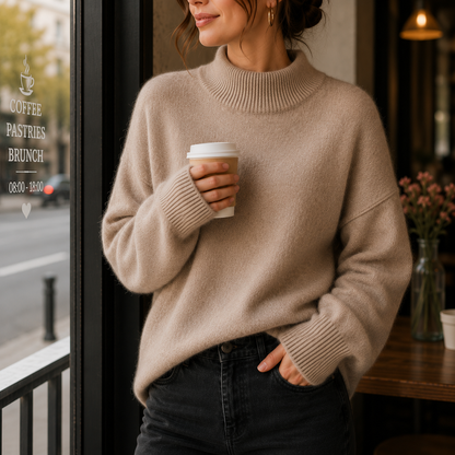 Women's Cashmere Blend Crew Neck Jumper for Elegant Comfort